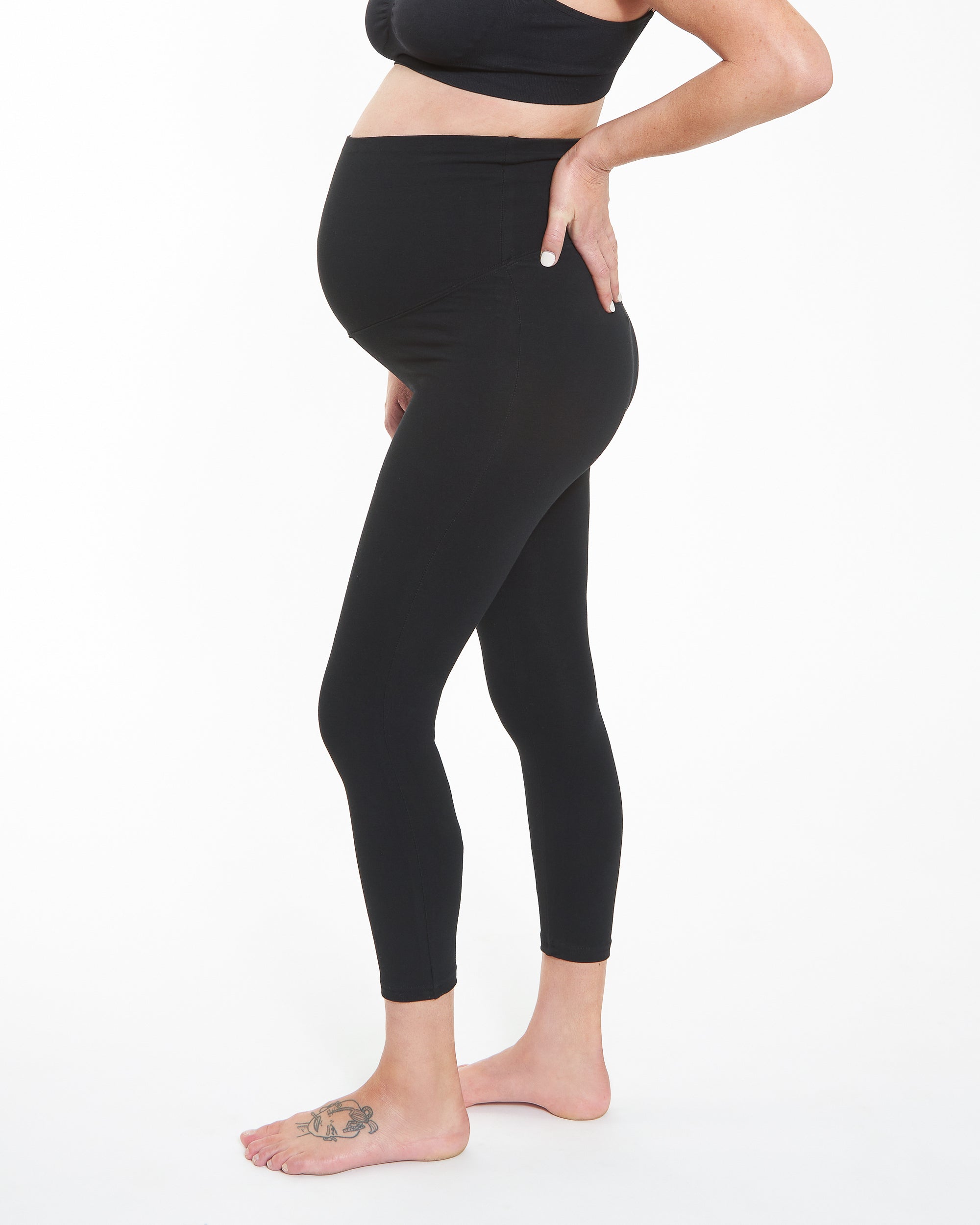 Organic Over Bump 3/4 Legging Black