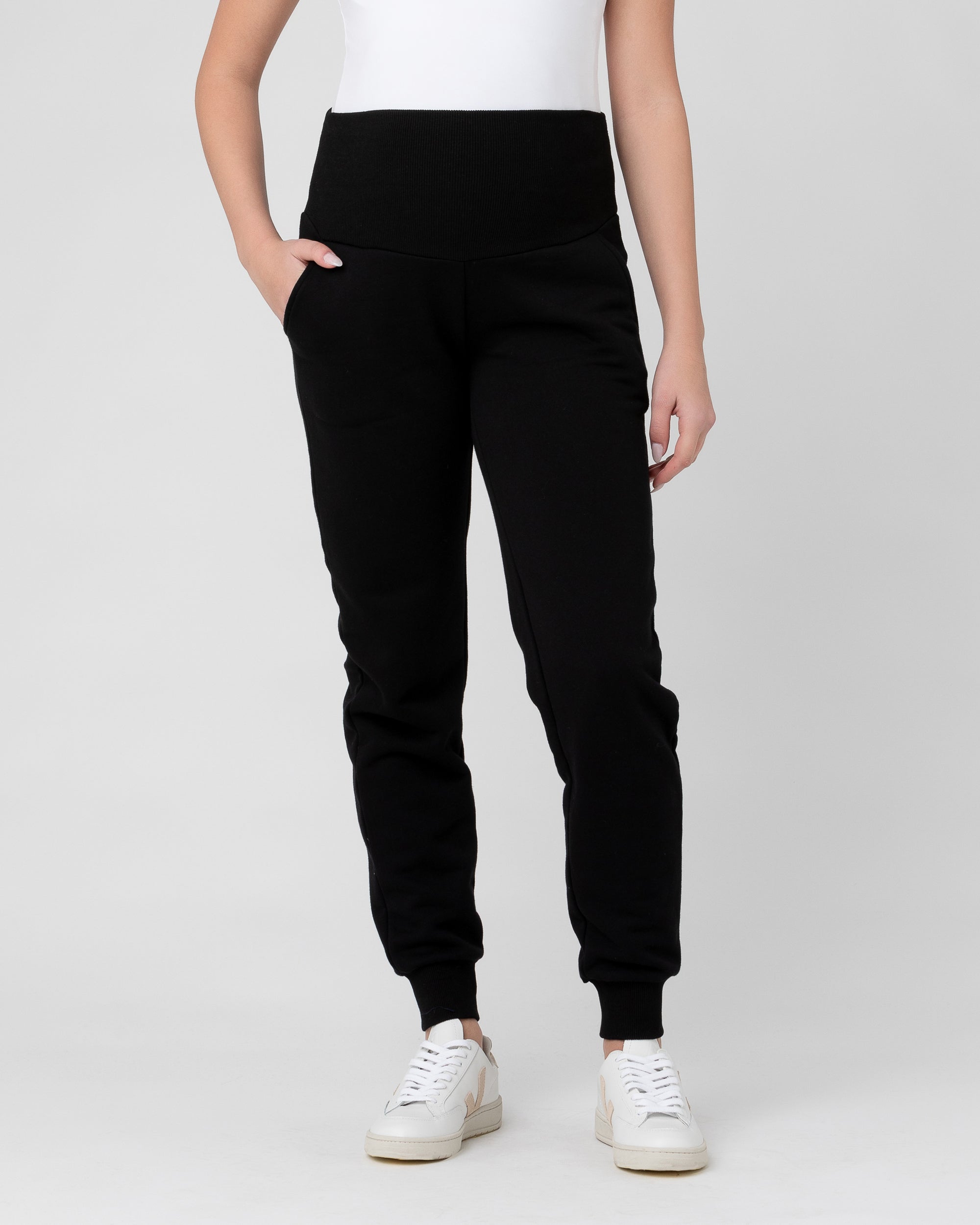 Taylor Over Tummy Joggers  Black