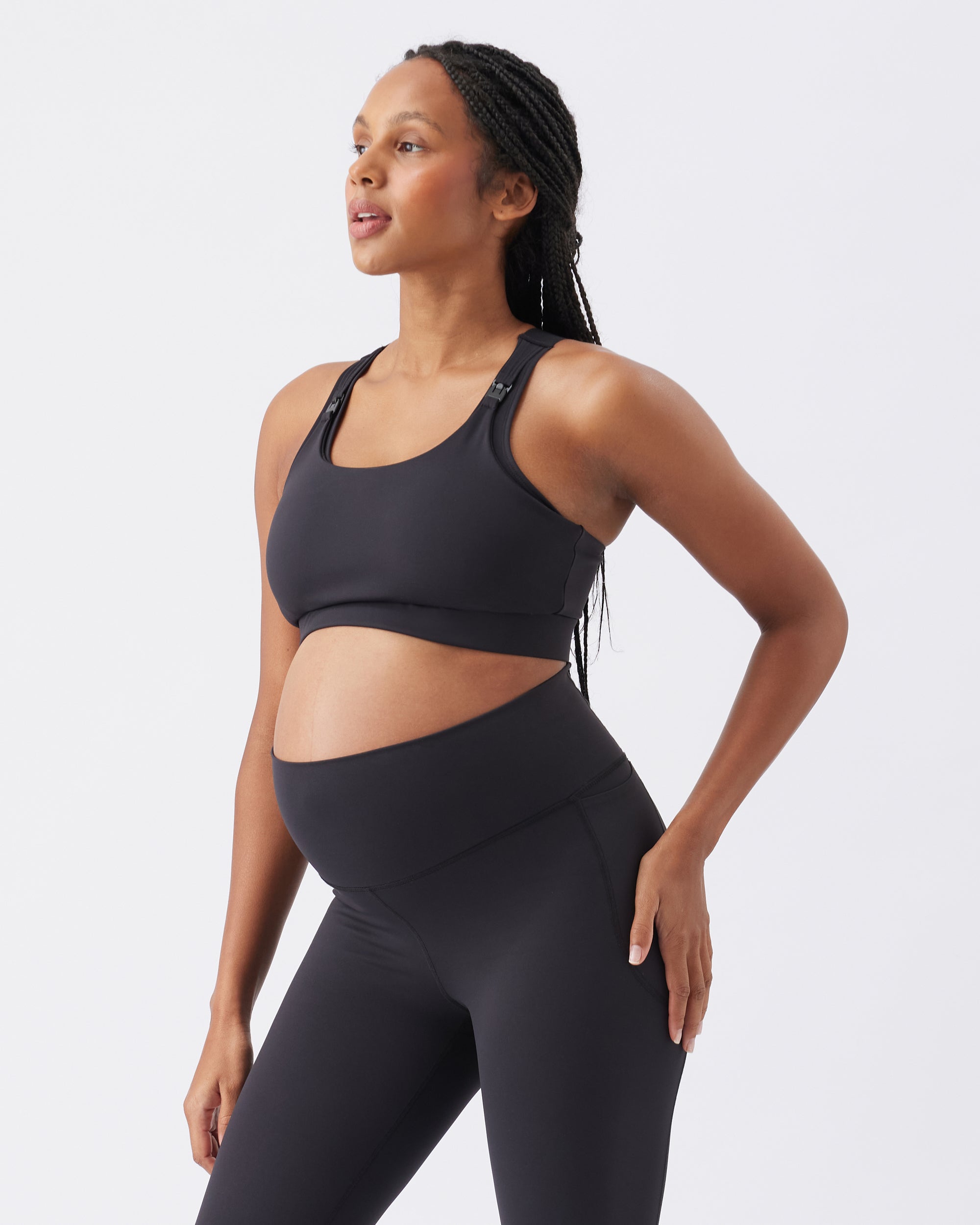 Tempo Nursing Crop Top Black