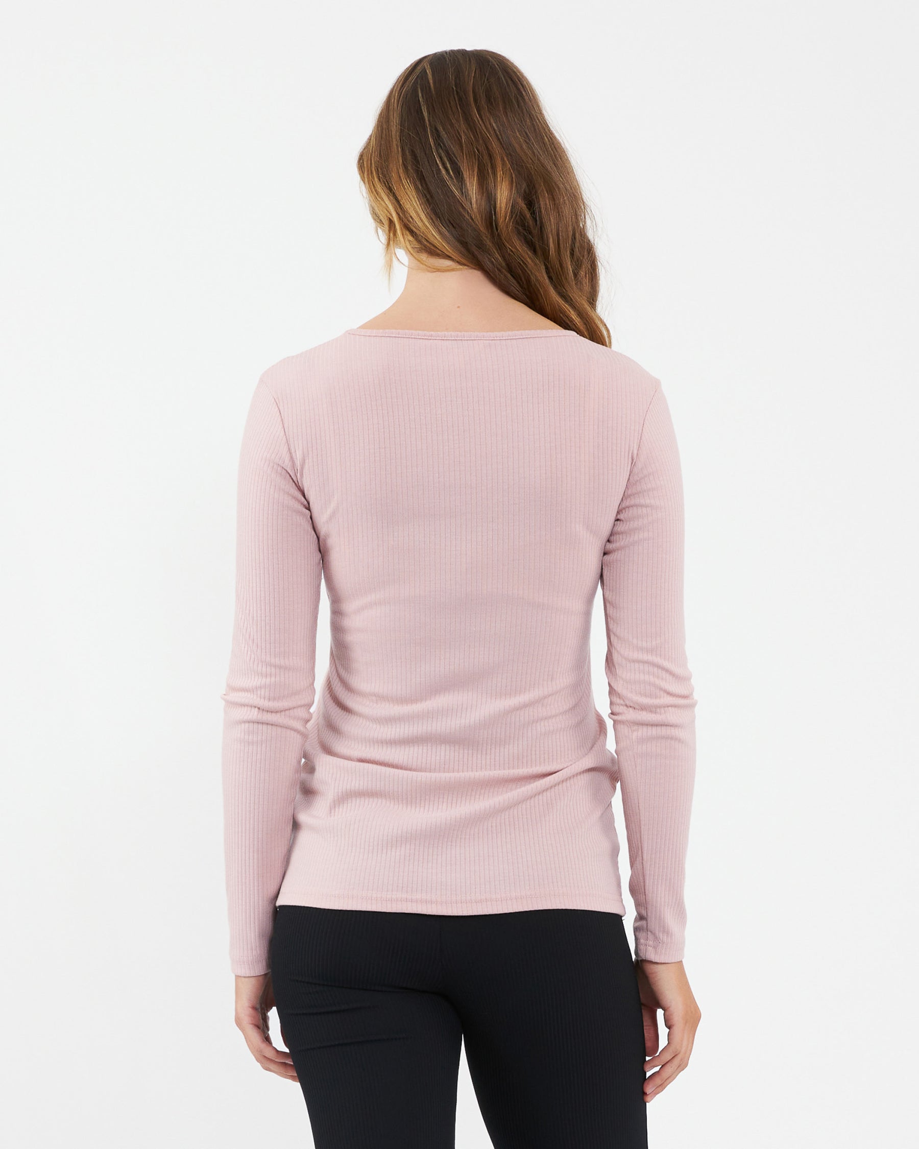Tessa Rib Nursing Top Dusty Pink