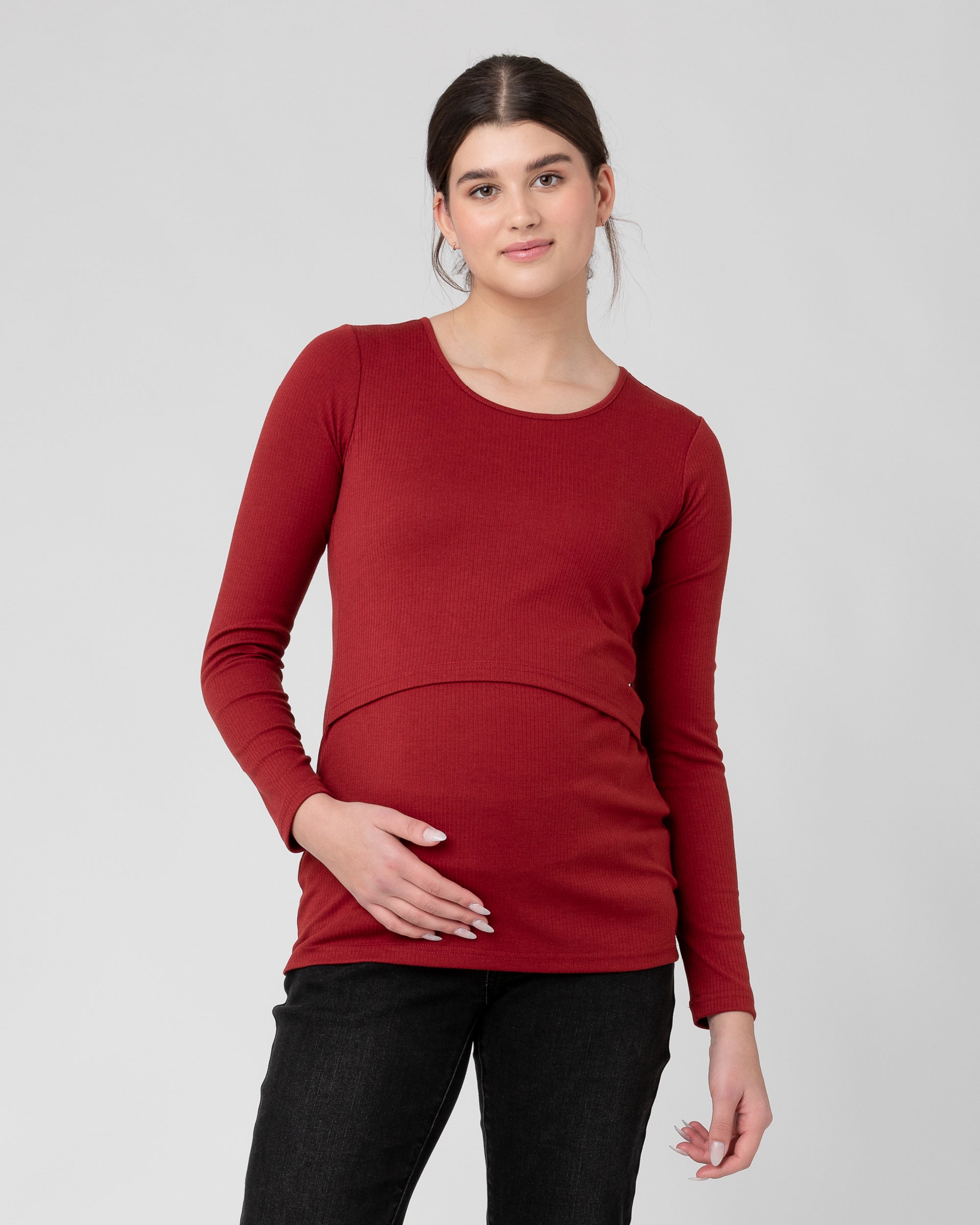 Tessa Rib Nursing Top Spice