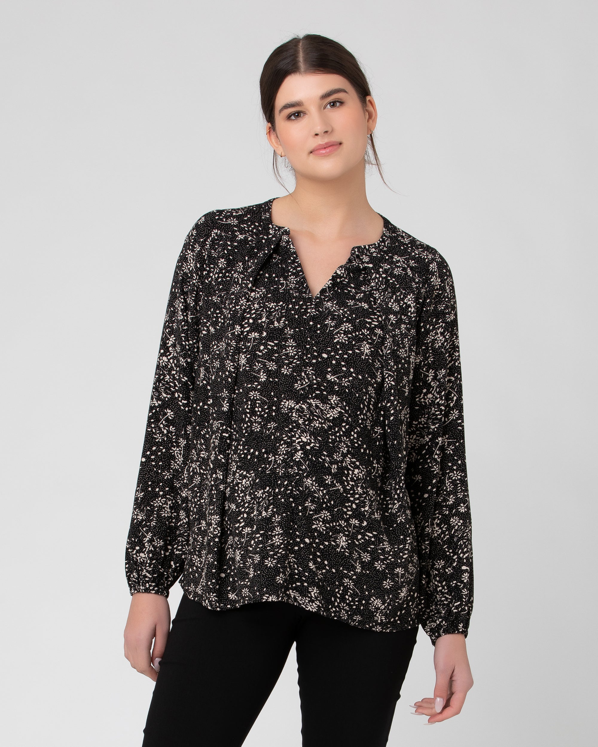 Trixie Nursing Blouse  Black / Natural