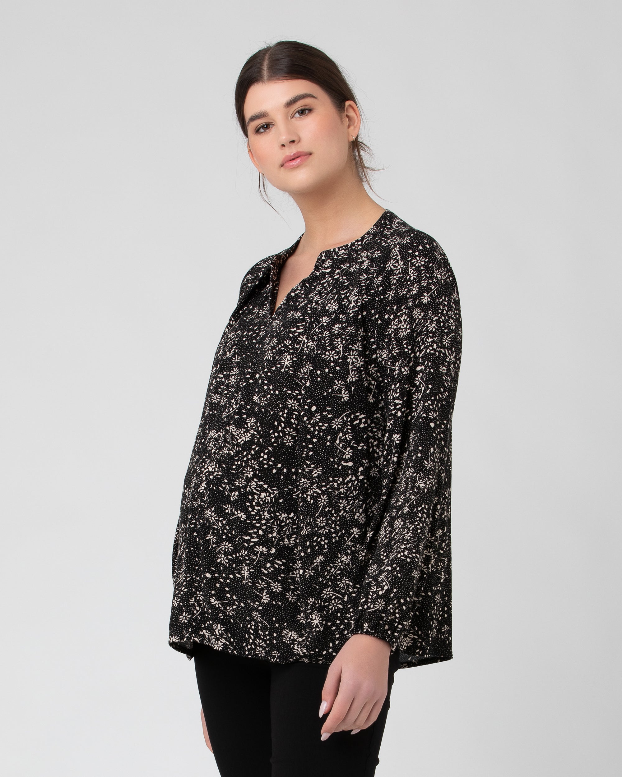 Trixie Nursing Blouse  Black / Natural