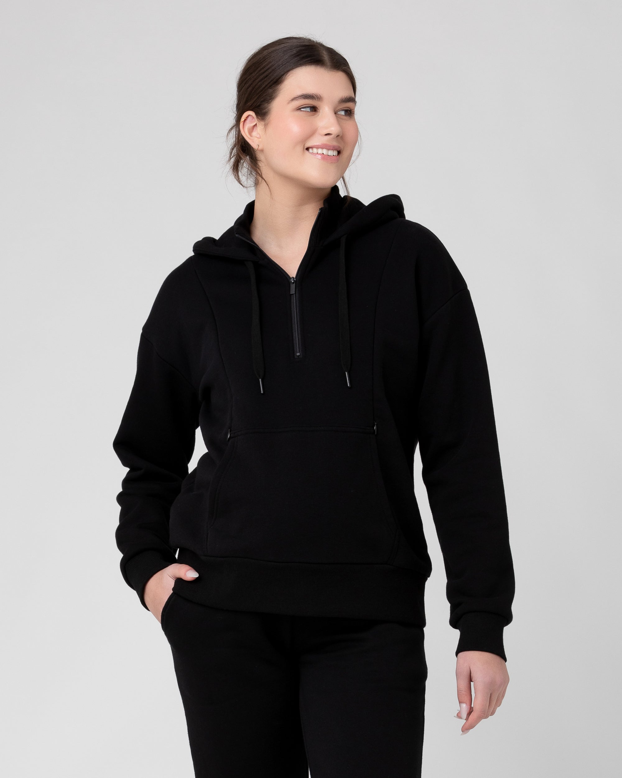 Nicky Nursing Hoodie  Black