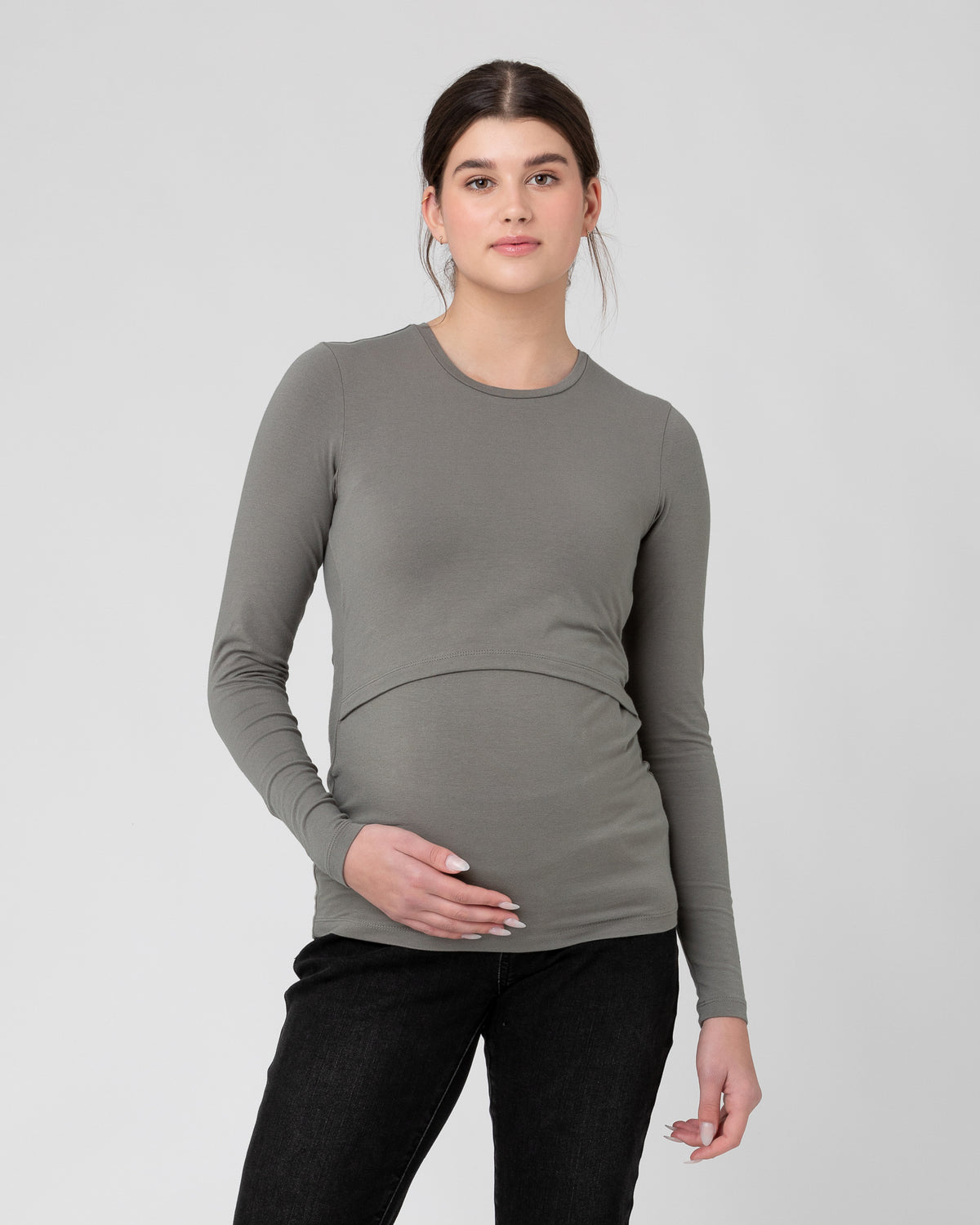 Org Cotton Nursing Top. Moss