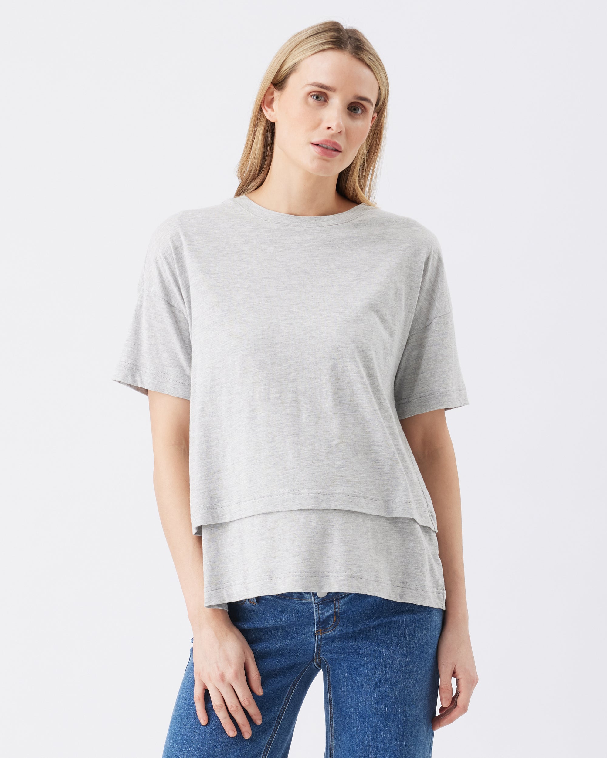 Claud Nursing Tee  Grey Marle