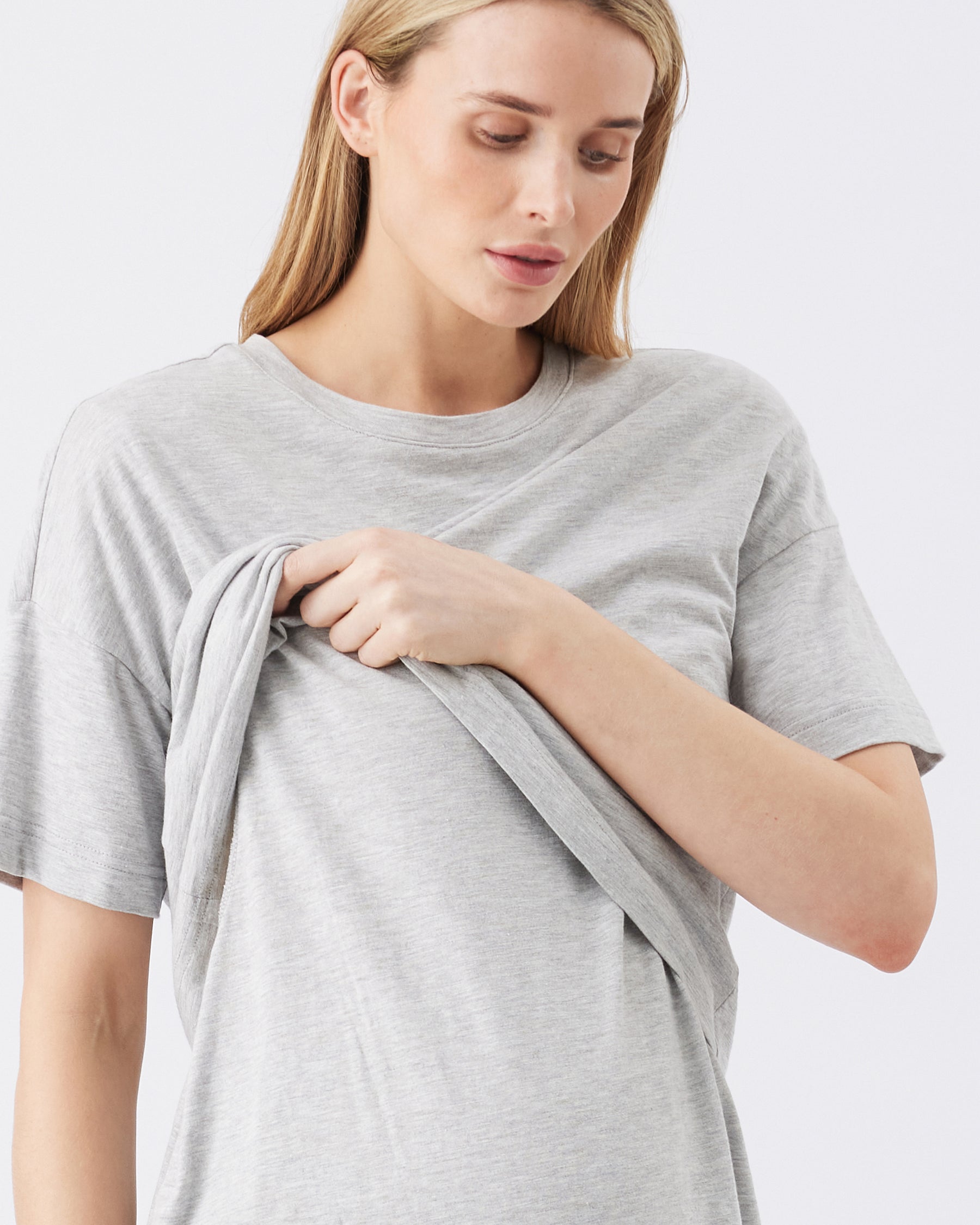 Claud Nursing Tee  Grey Marle