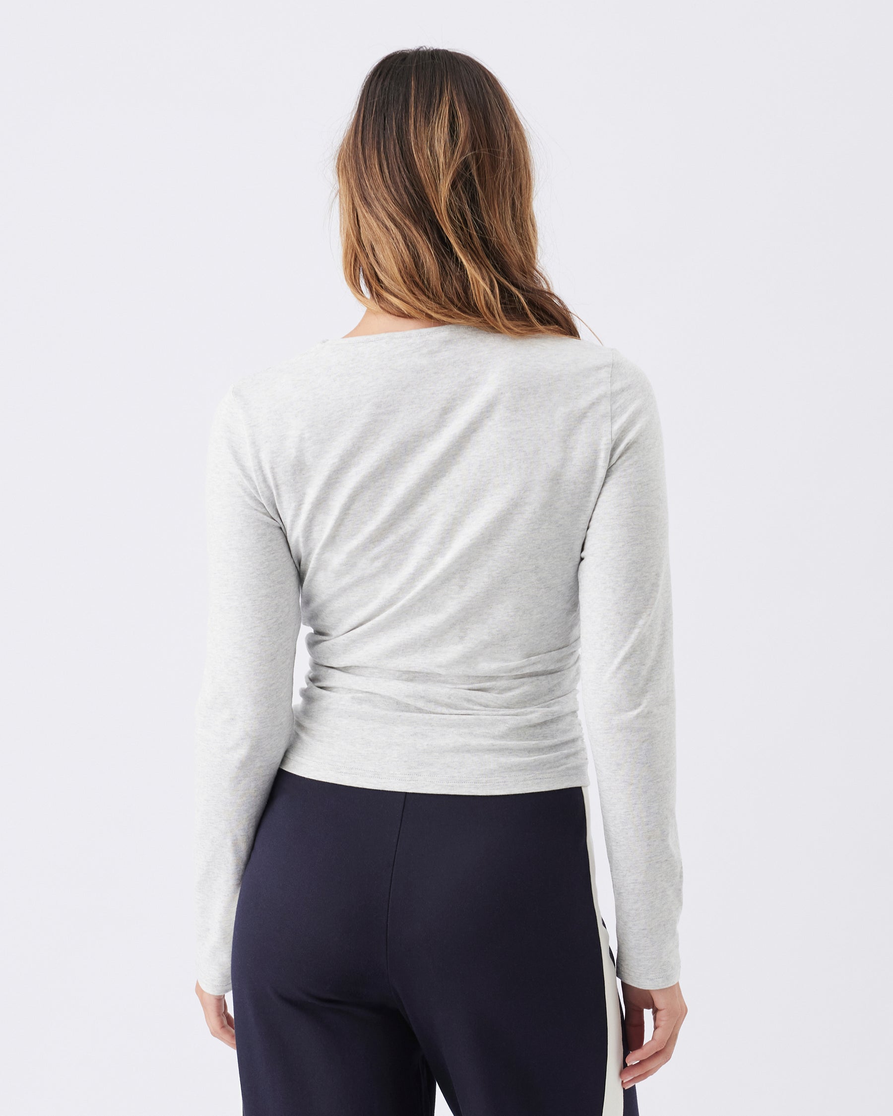 Organic Cotton Ruched Top Silver Marle