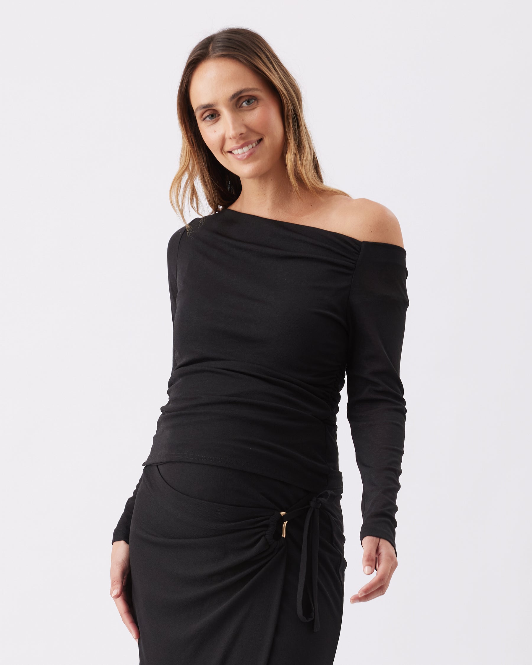 Rhi Long Sleeve Top  Black