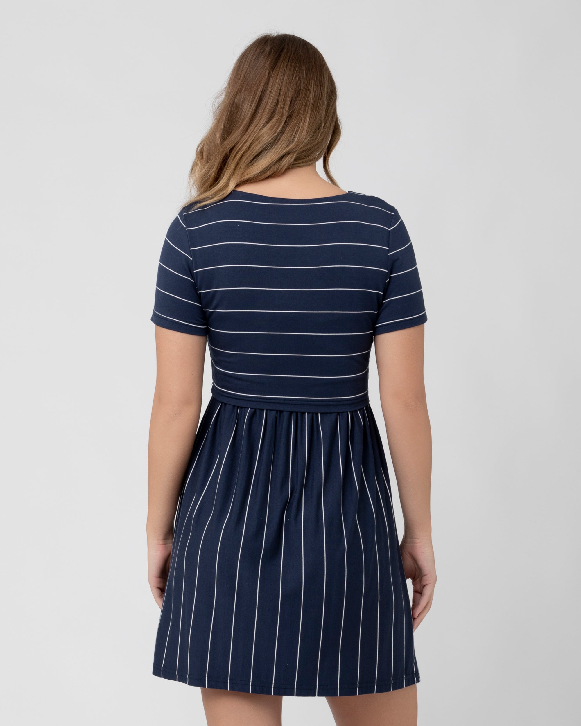 Ripe Crop Top Nursing Dress Indigo White