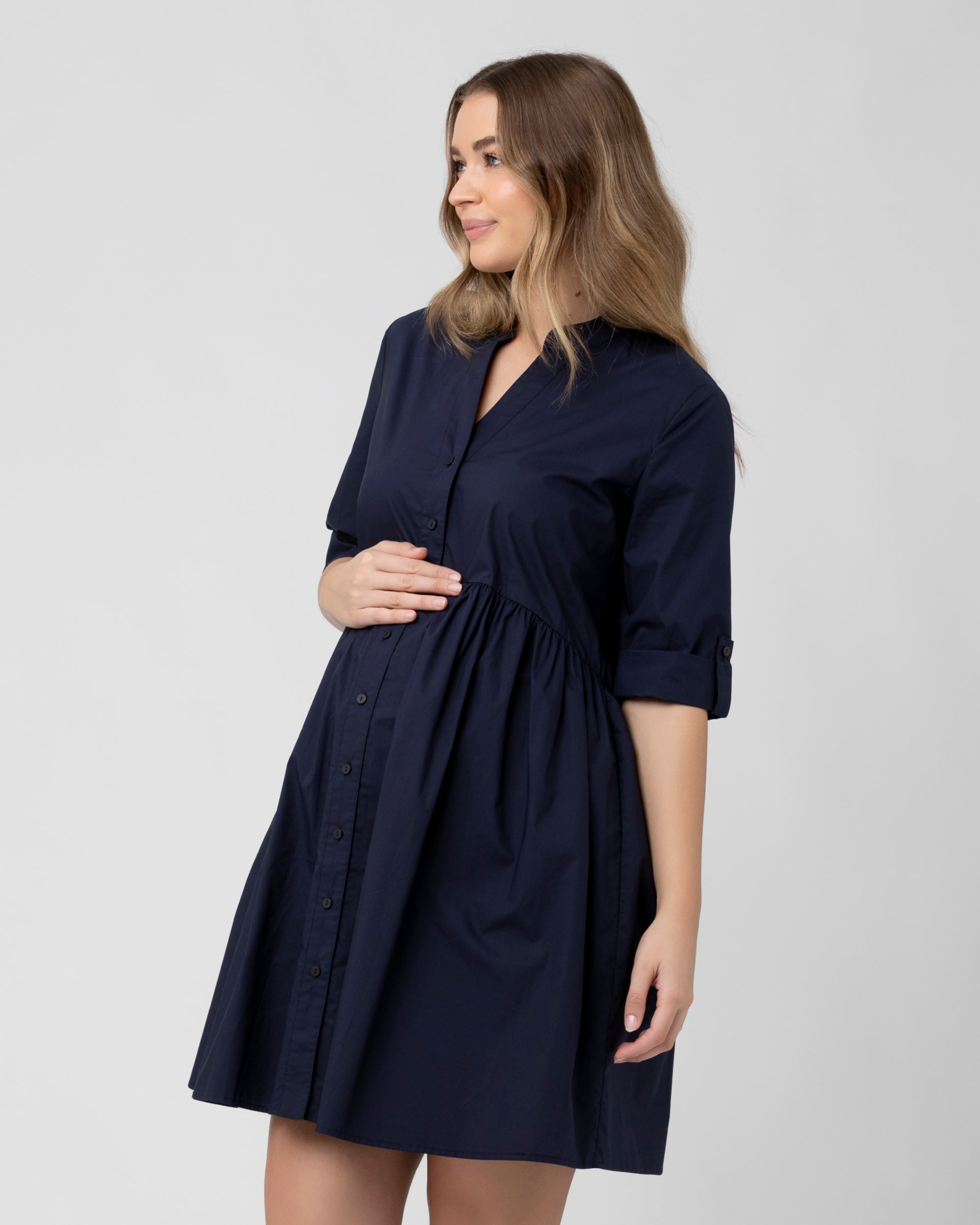 Paige Poplin Dress Navy