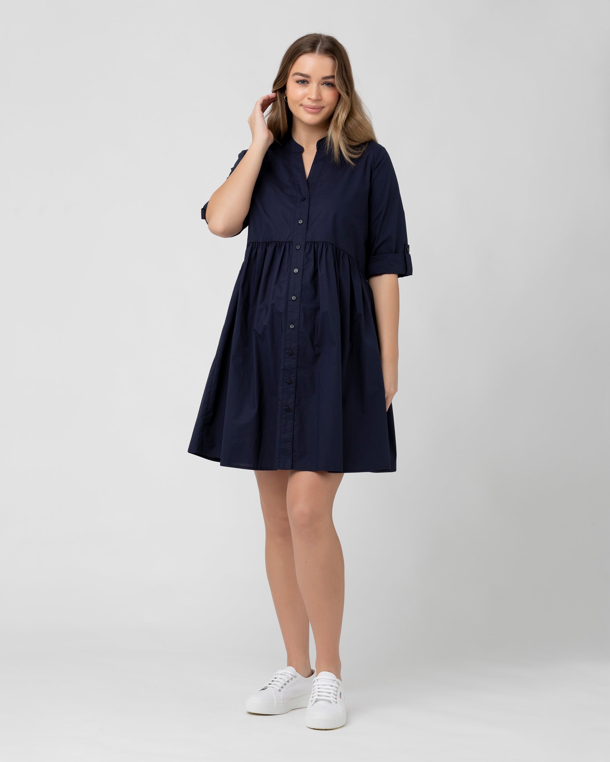 Paige Poplin Dress Navy