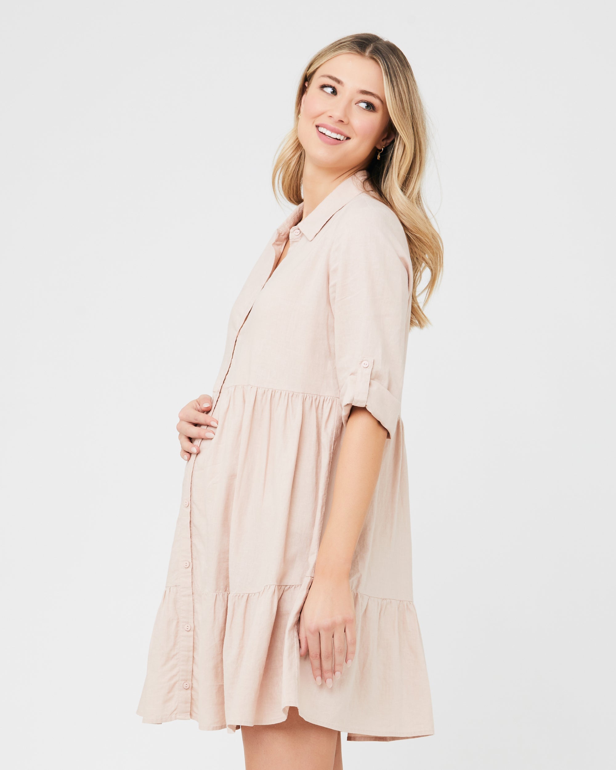 Adel Linen Dress Peachy Pink