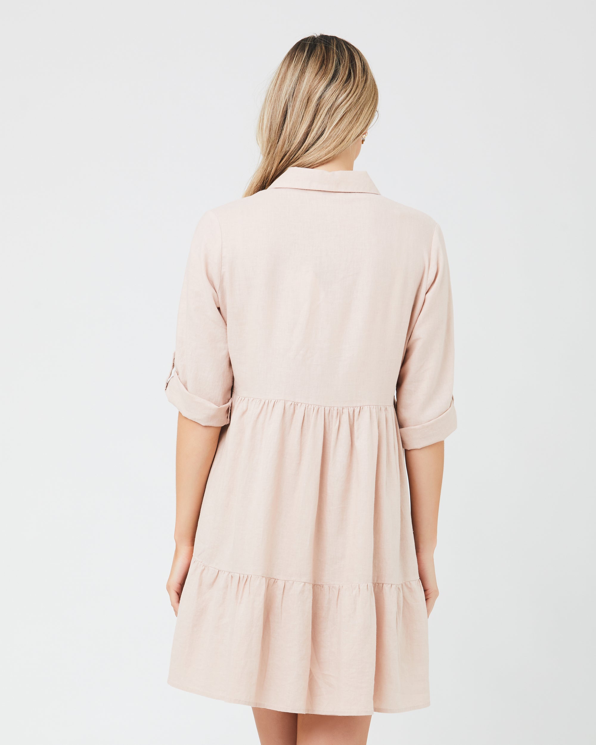 Adel Linen Dress Peachy Pink