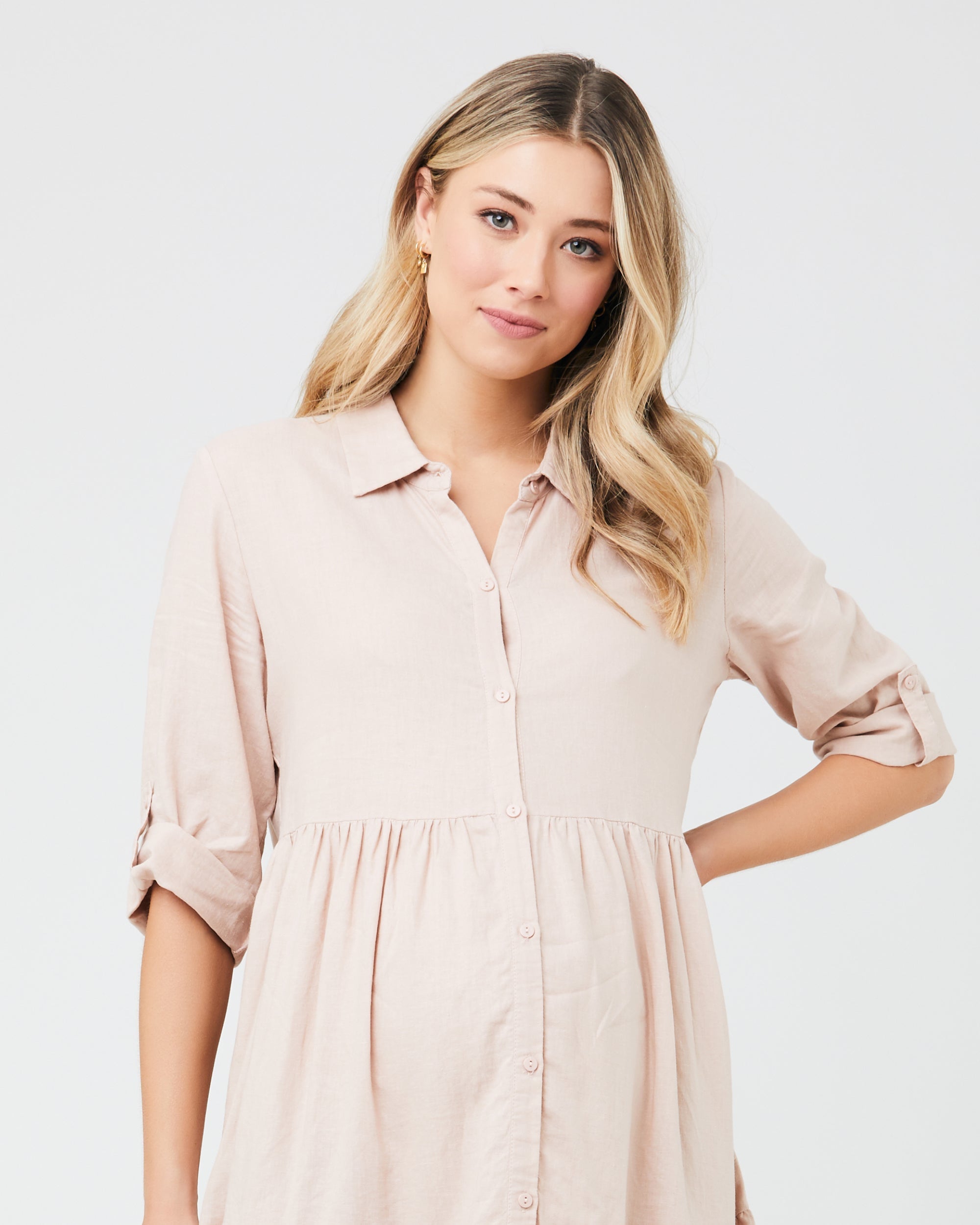 Adel Linen Dress Peachy Pink