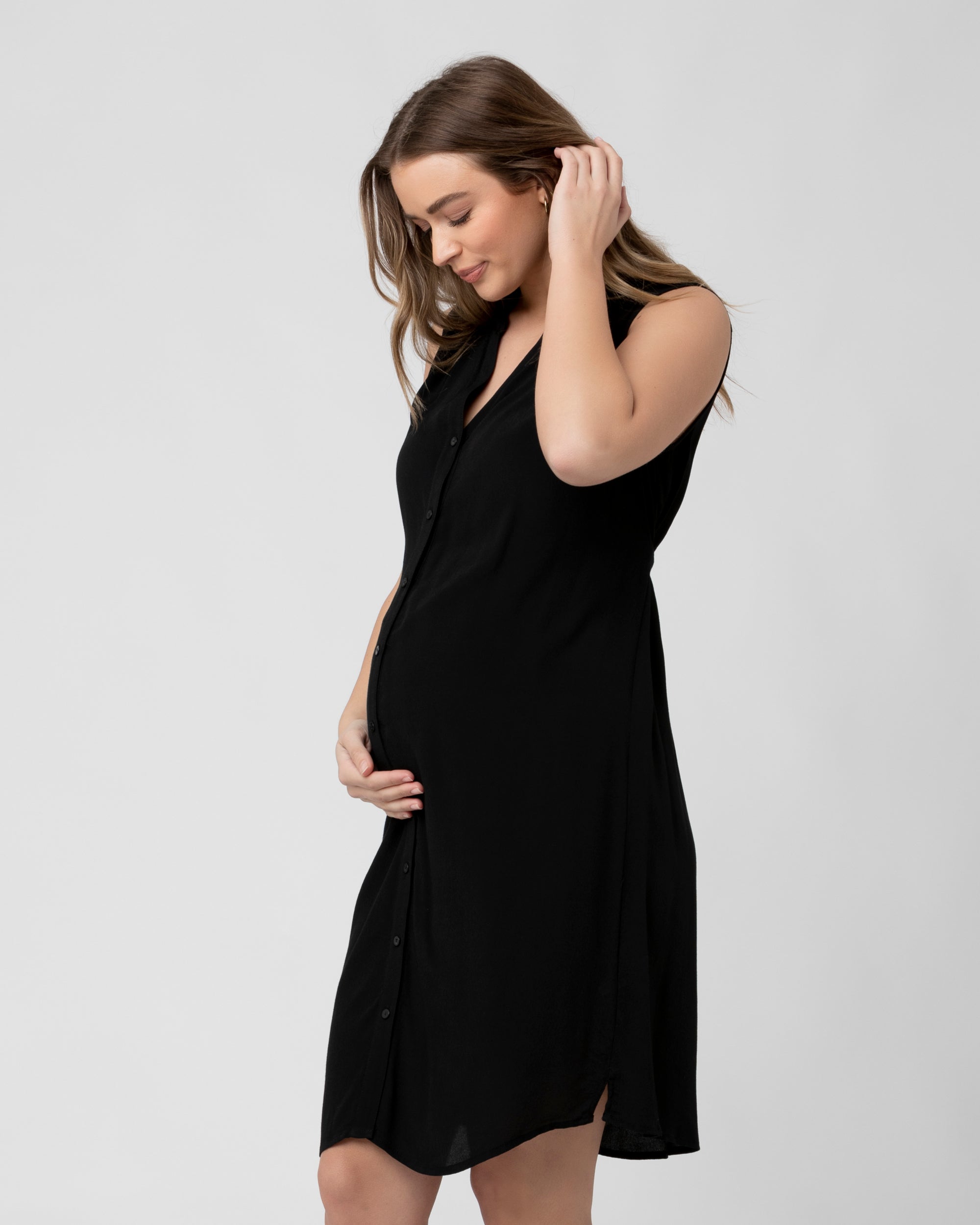 April Nursing Tunic Dress Black