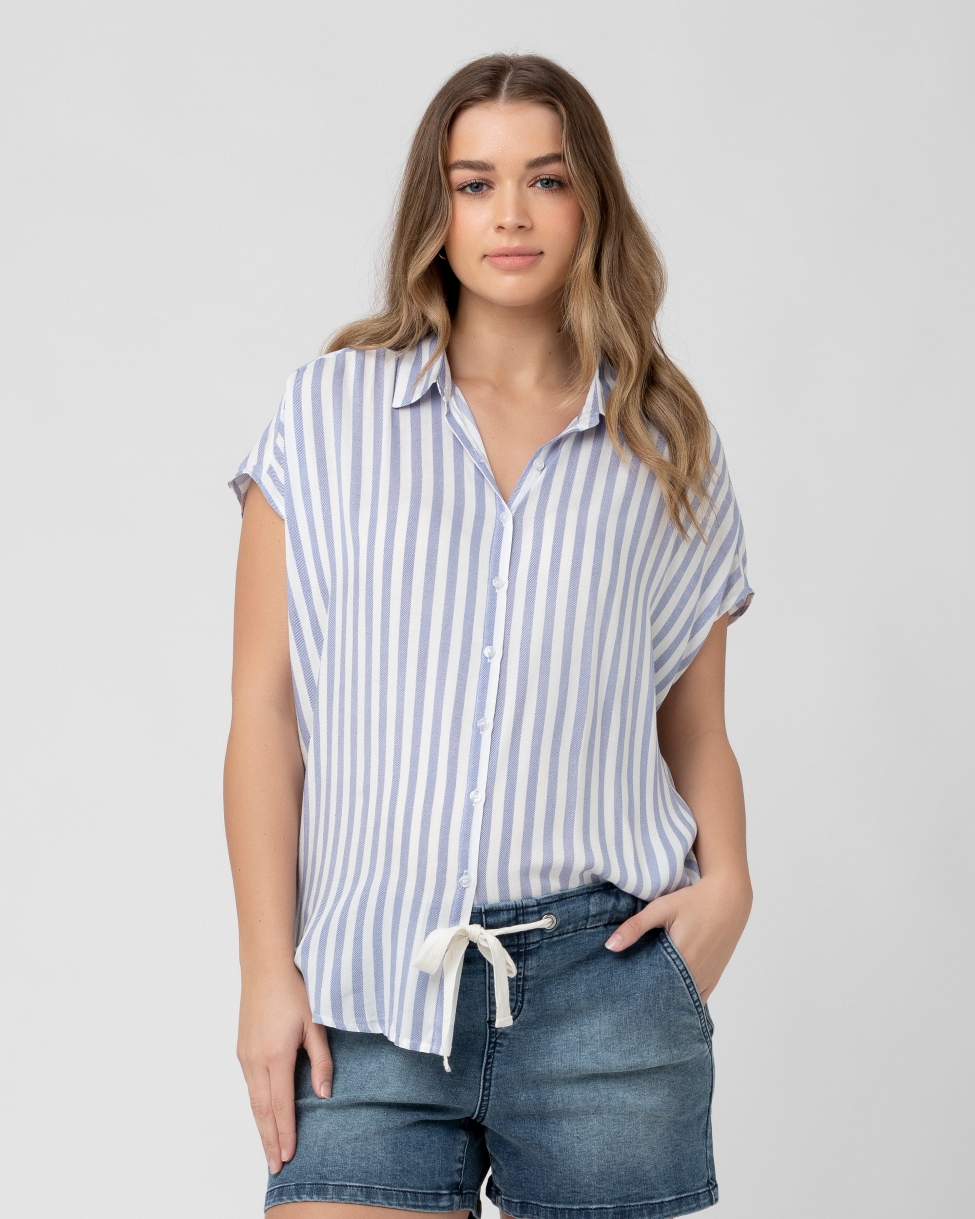 Quinn Relaxed Shirt Blue / White