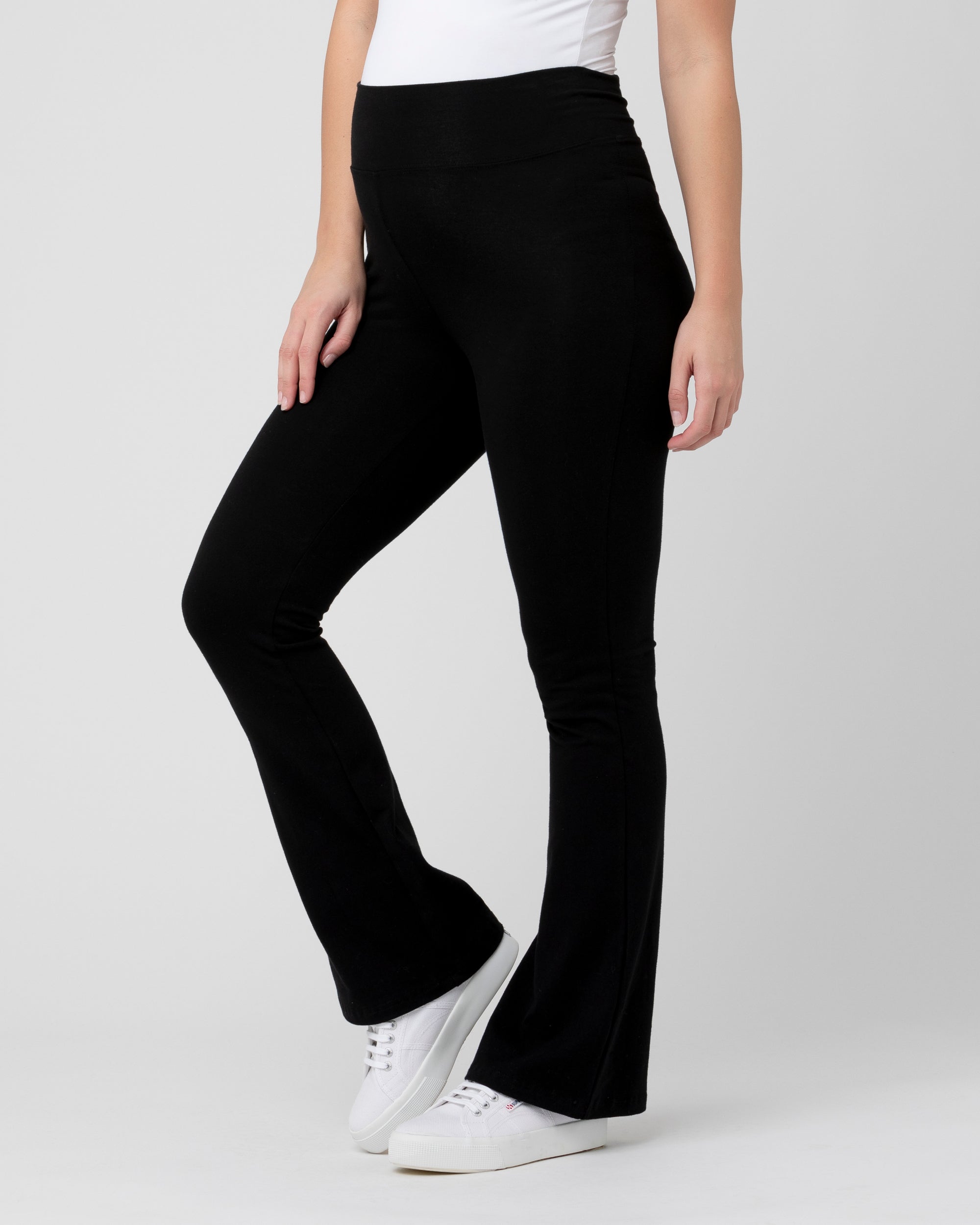 Organic Jersey Flare Pant - Black