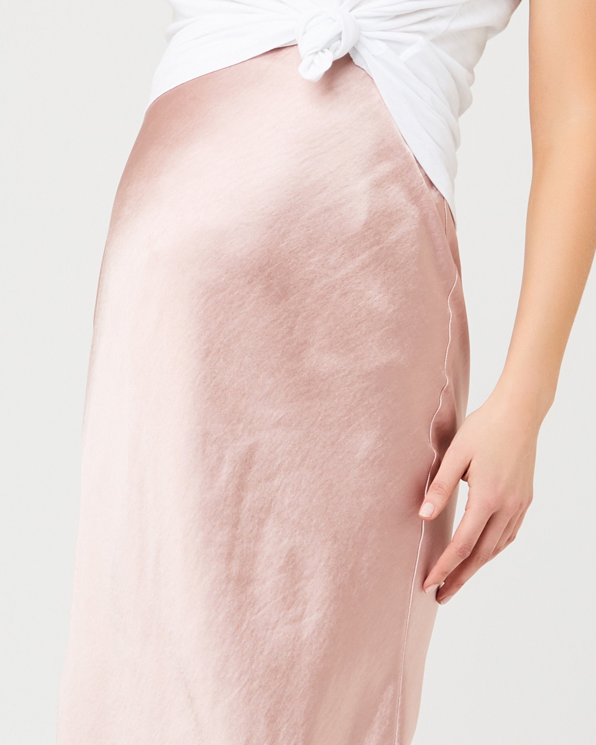 Lexie Satin Skirt Dusty Pink