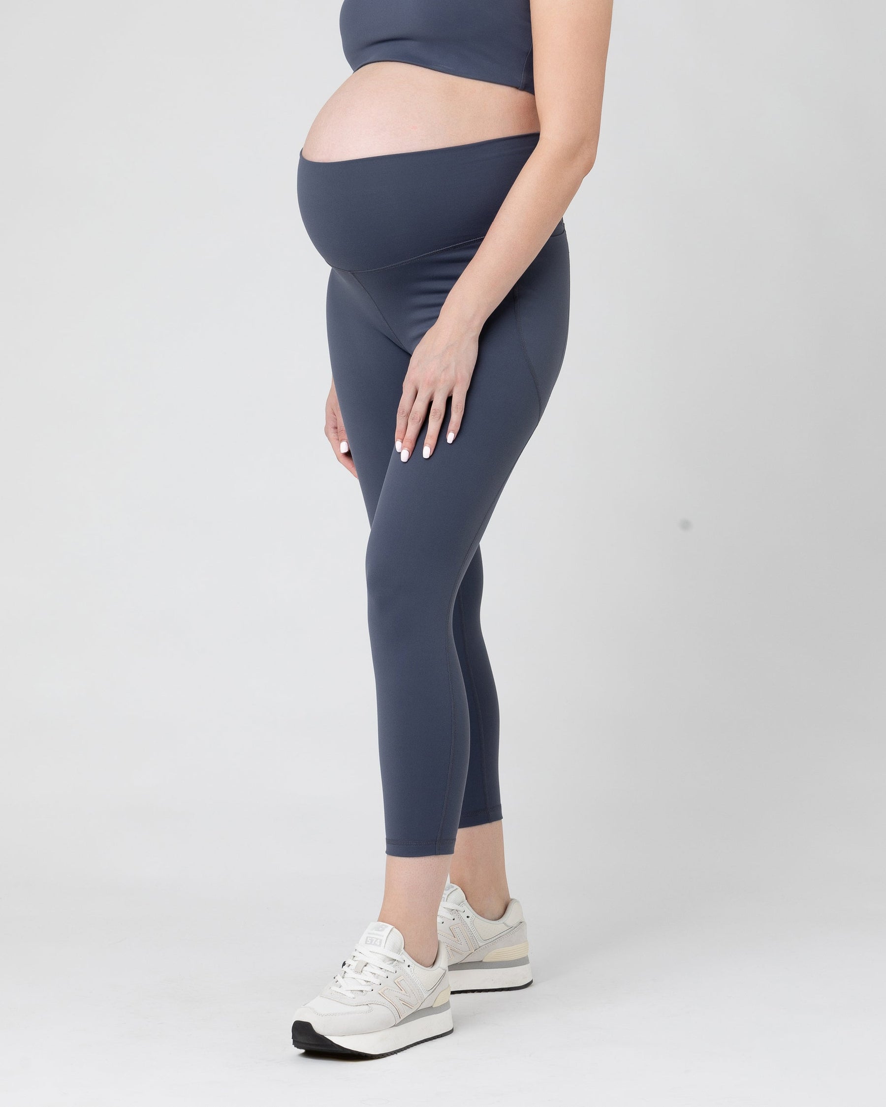 Tempo Crop Legging Blue Steel